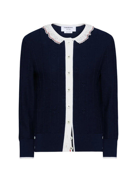 Navy knitwear, front view