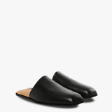 Black loafers-mules, side view