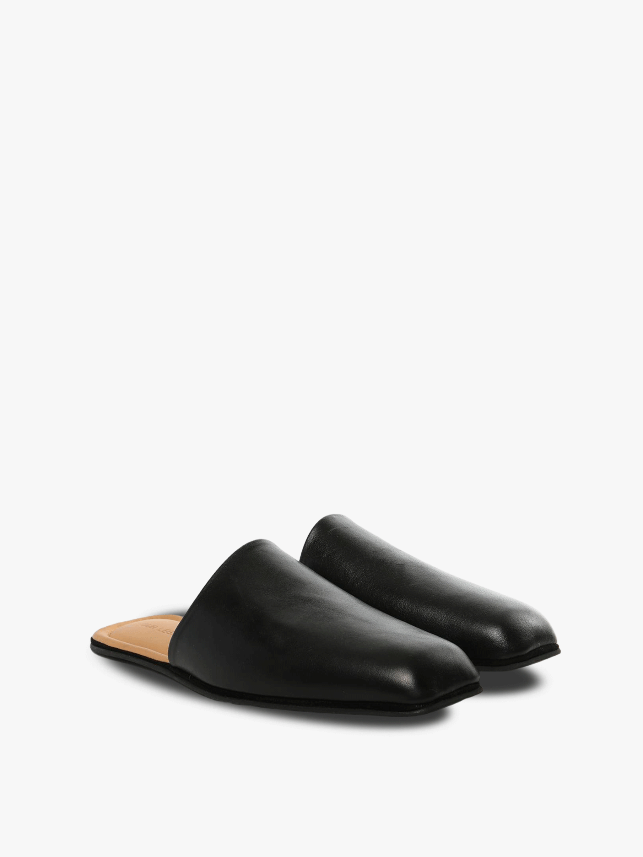 Black loafers-mules, side view