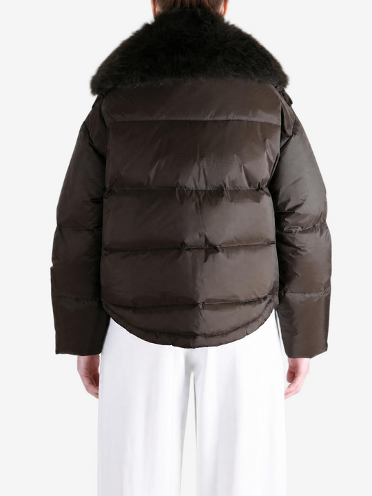 Brown jacket, full body view