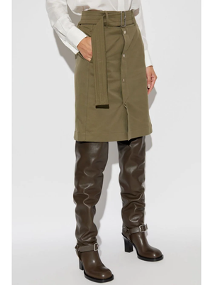 BURBERRY - Women Long Canvas Trench Skirt