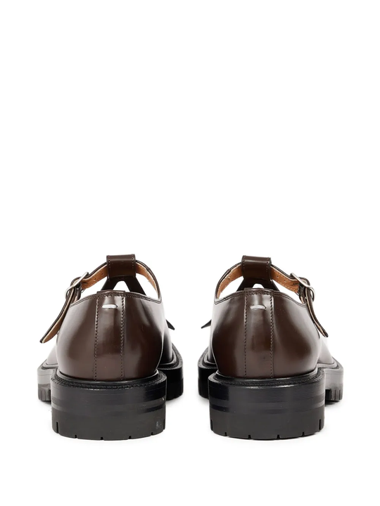 Brown shoes, back view