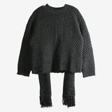 Grey knitwear, front view