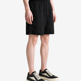 Black shorts, full body view
