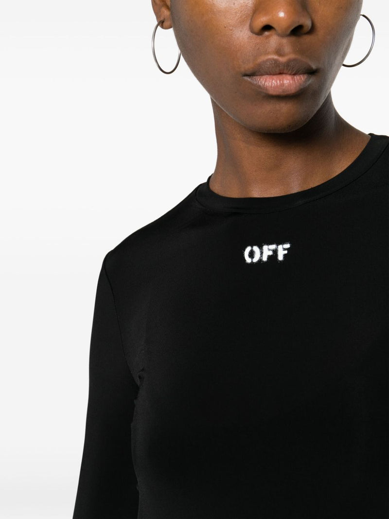 OFF WHITE - Women Off Stamp Sec Skin LS Crew Top