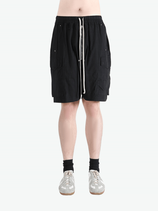 Black shorts worn by a person, showing the shorts fit