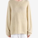 Tan knitwear, full body view
