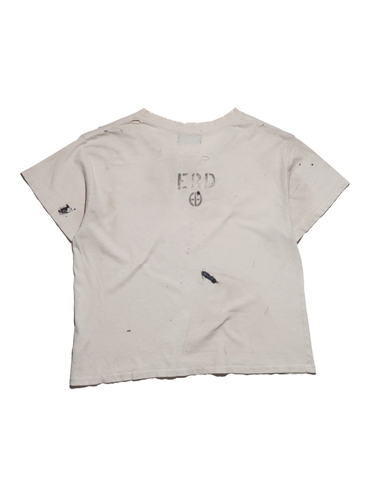 White t-shirt, back view