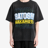 Black t-shirt, full body view