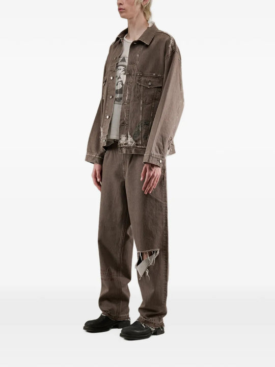 Brown jacket, full body view
