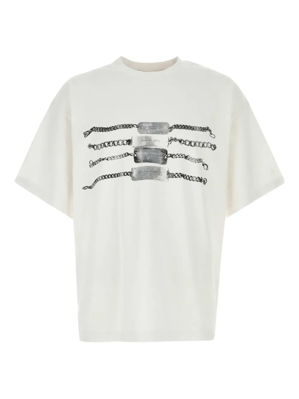 white t-shirt, front view