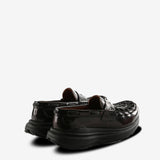 brown shoes, back view