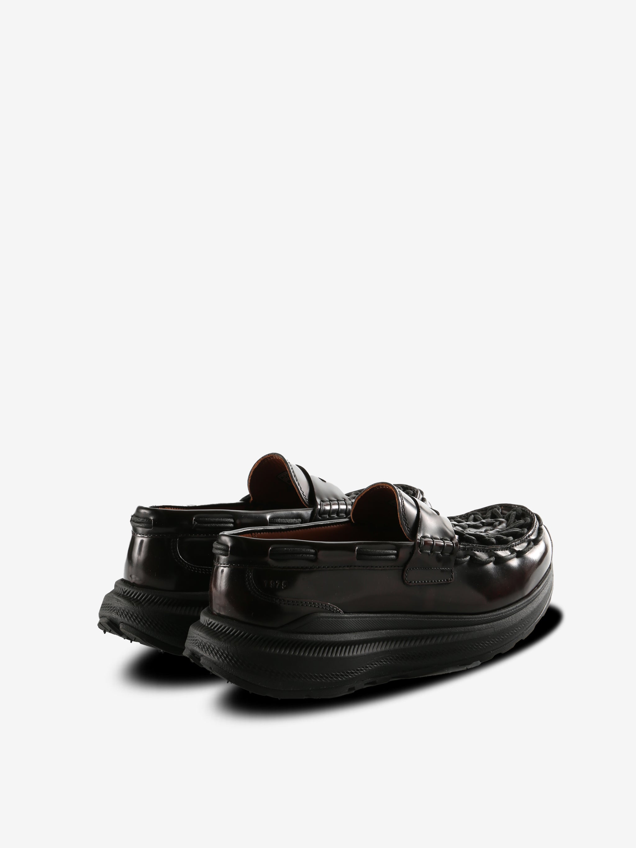 brown shoes, back view