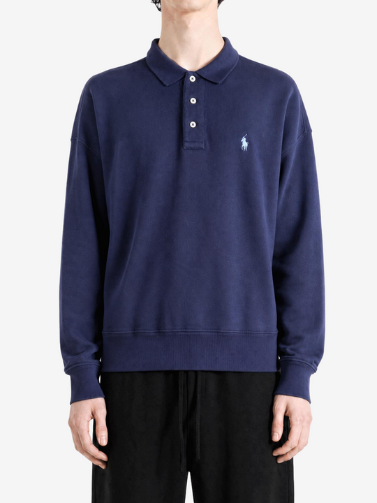 Navy top, front view