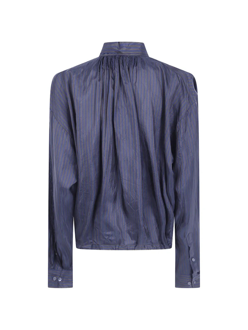 Blue shirt, back view