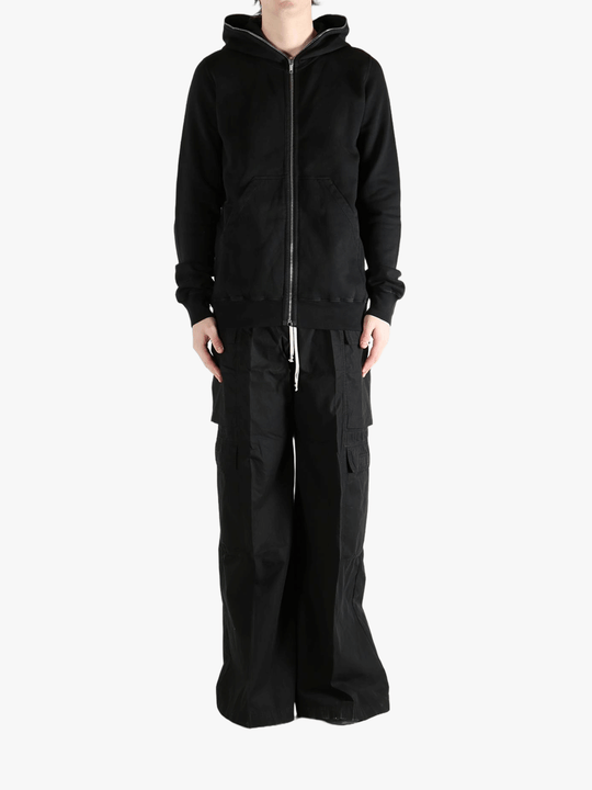 Black hoodie, full body view