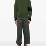 green knitwear, full body view