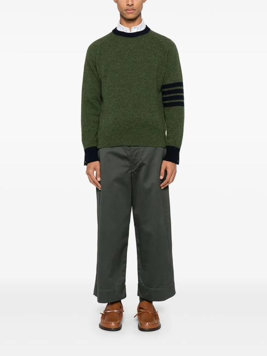 green knitwear, full body view