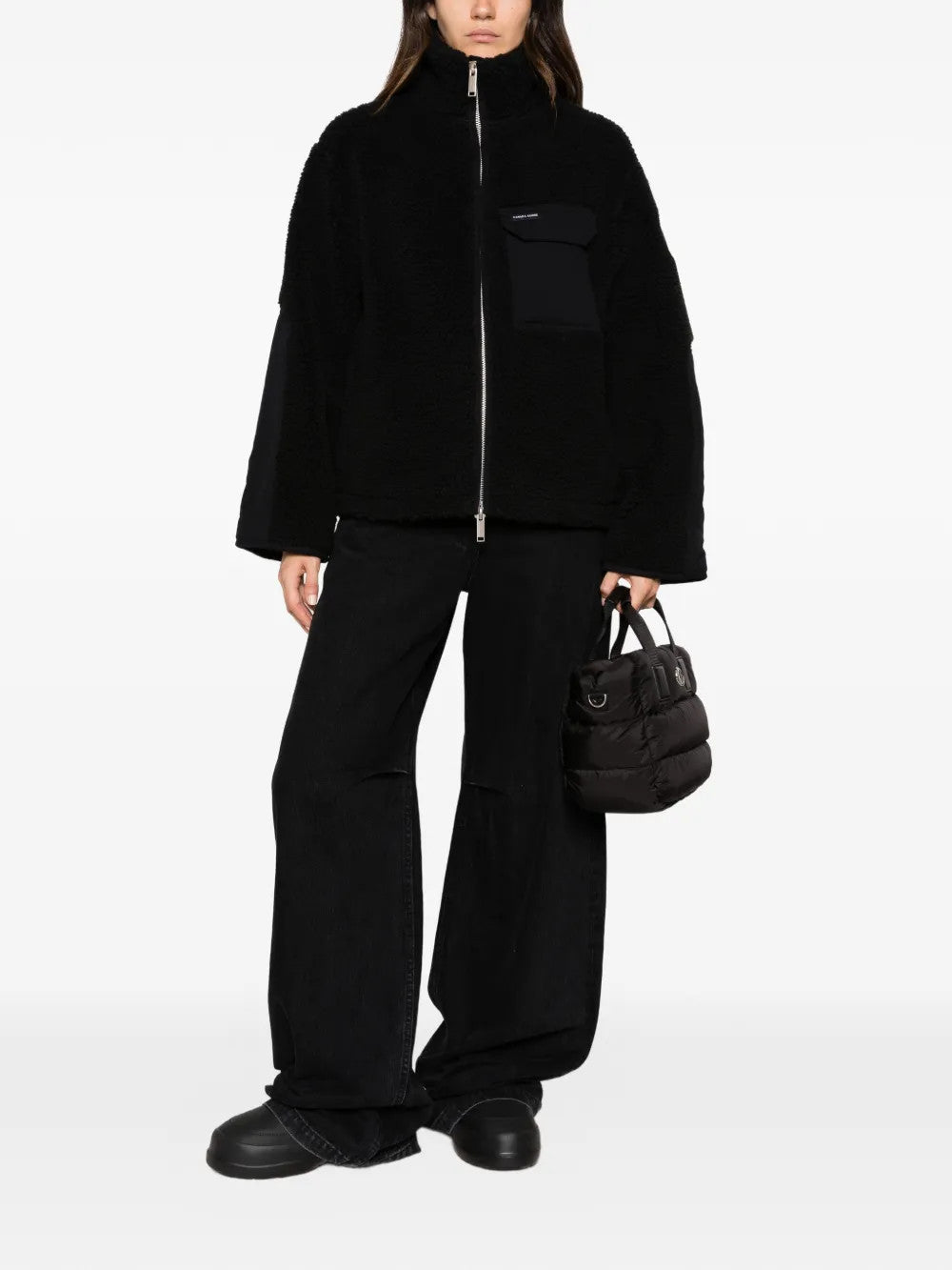 Black hoodie, full body view