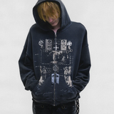 Black hoodie, full body view