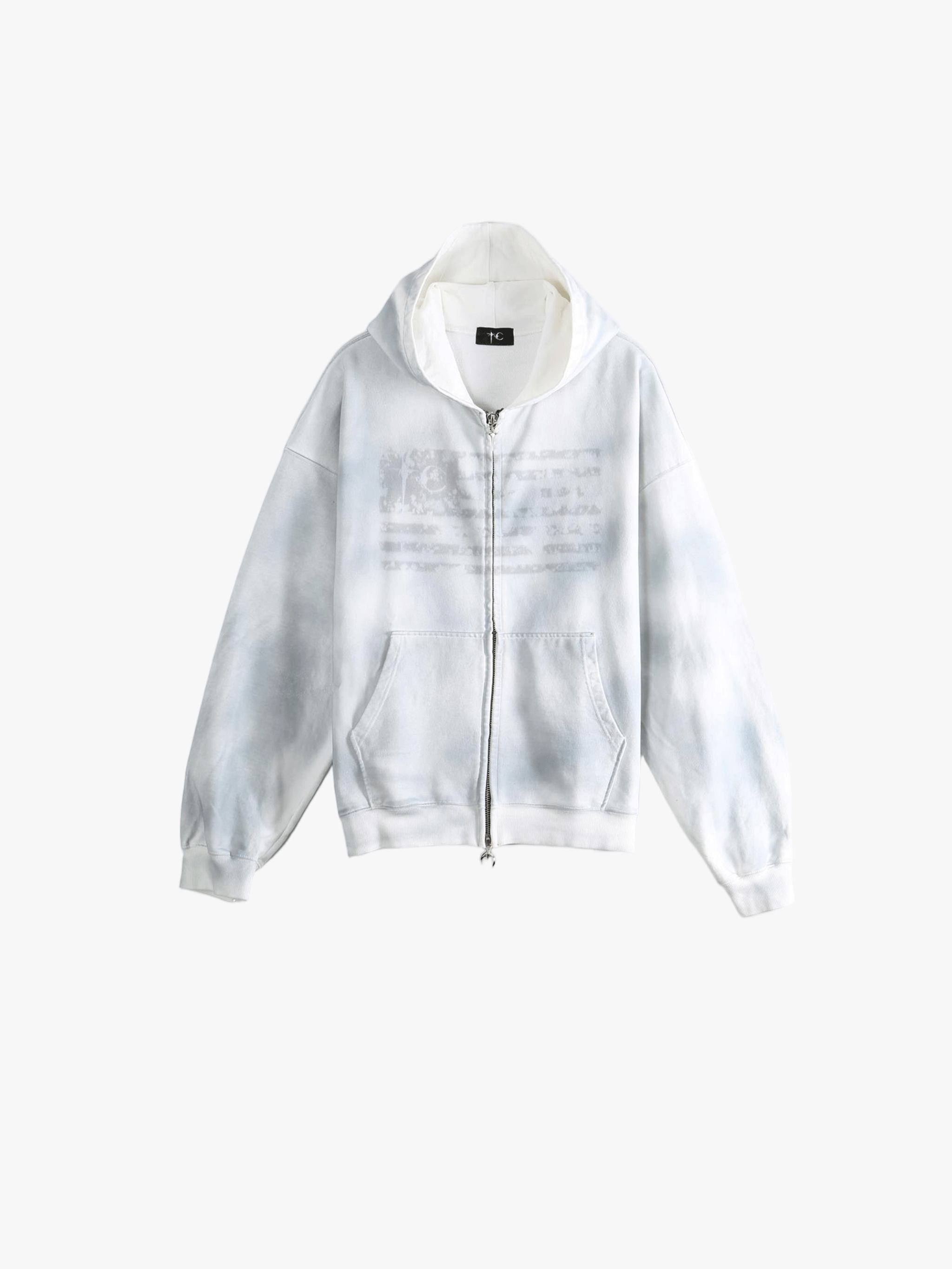 White hoodie, front view