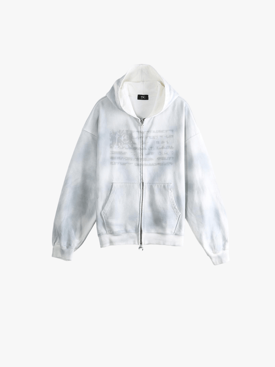 White hoodie, front view