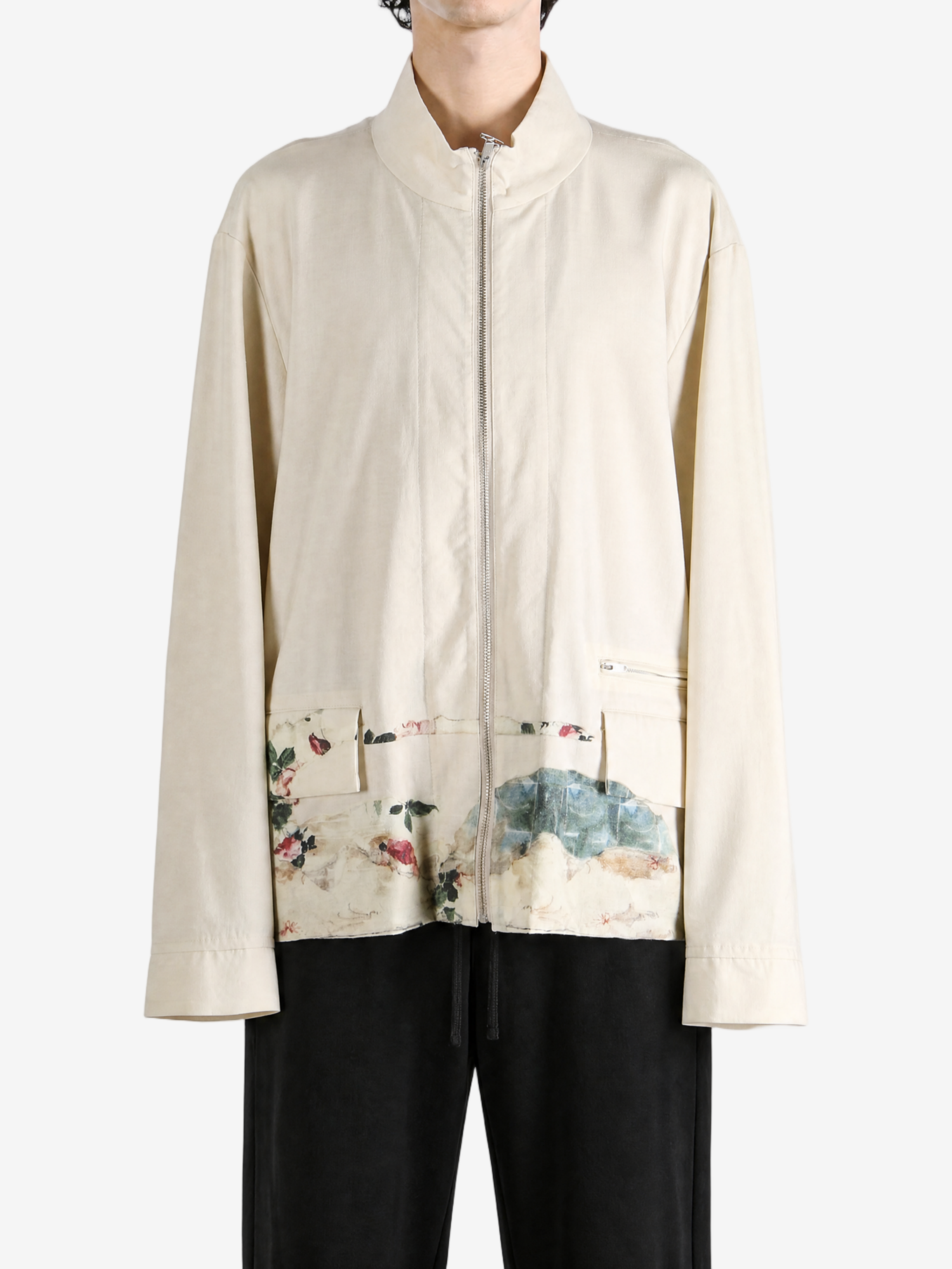 Tan jacket, full body view