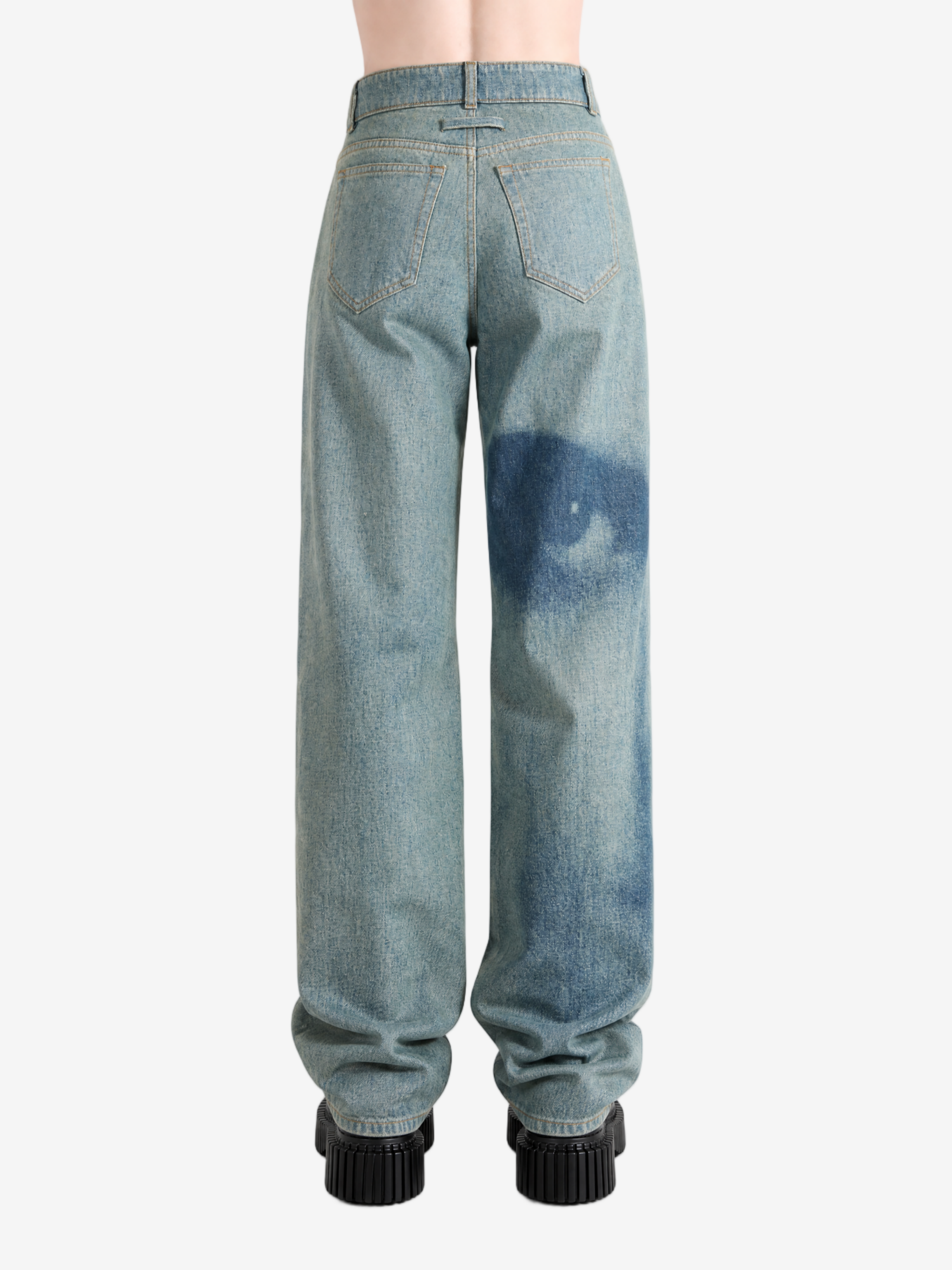 Blue jeans, front view