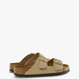 Tan sandals, side view