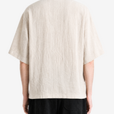 Tan t-shirt, full body view