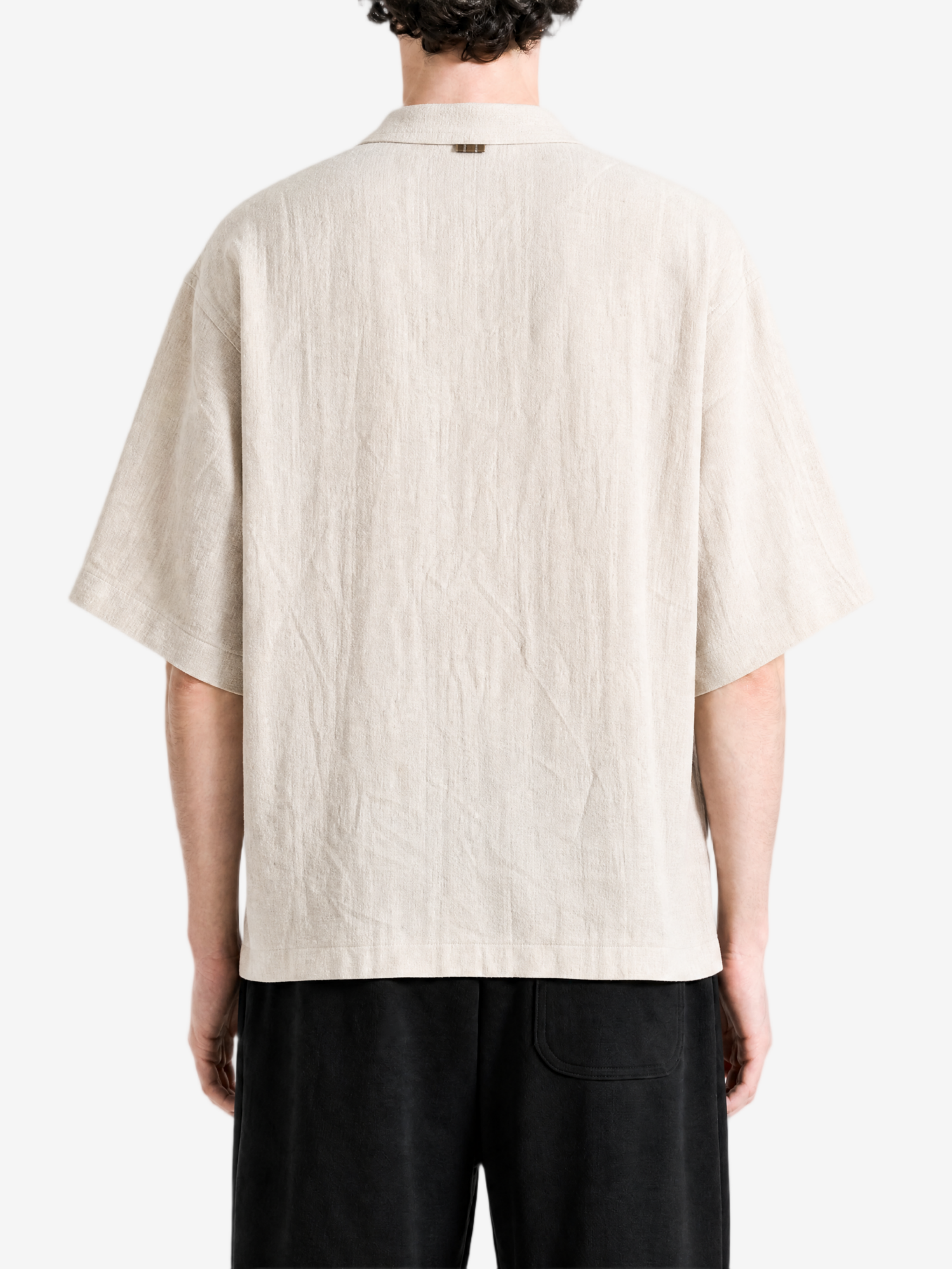 Tan t-shirt, full body view