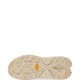 Close up of White sneakers, showing texture of the Gore-Tex and rubber fabric