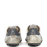 Grey sneakers, back view