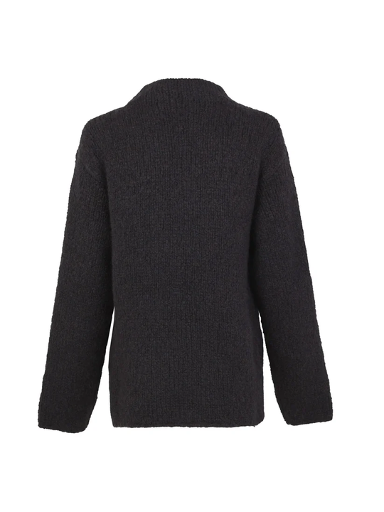 Navy knitwear, back view