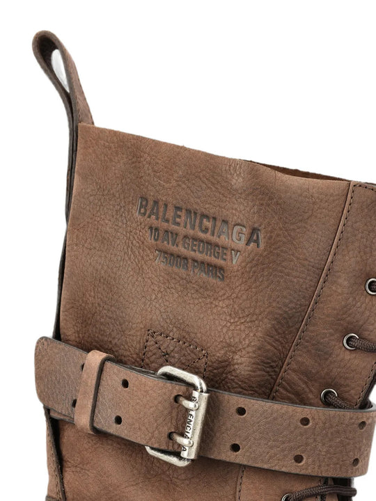 Close up of Brown boots, showing detail