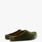 Green sandals, front view