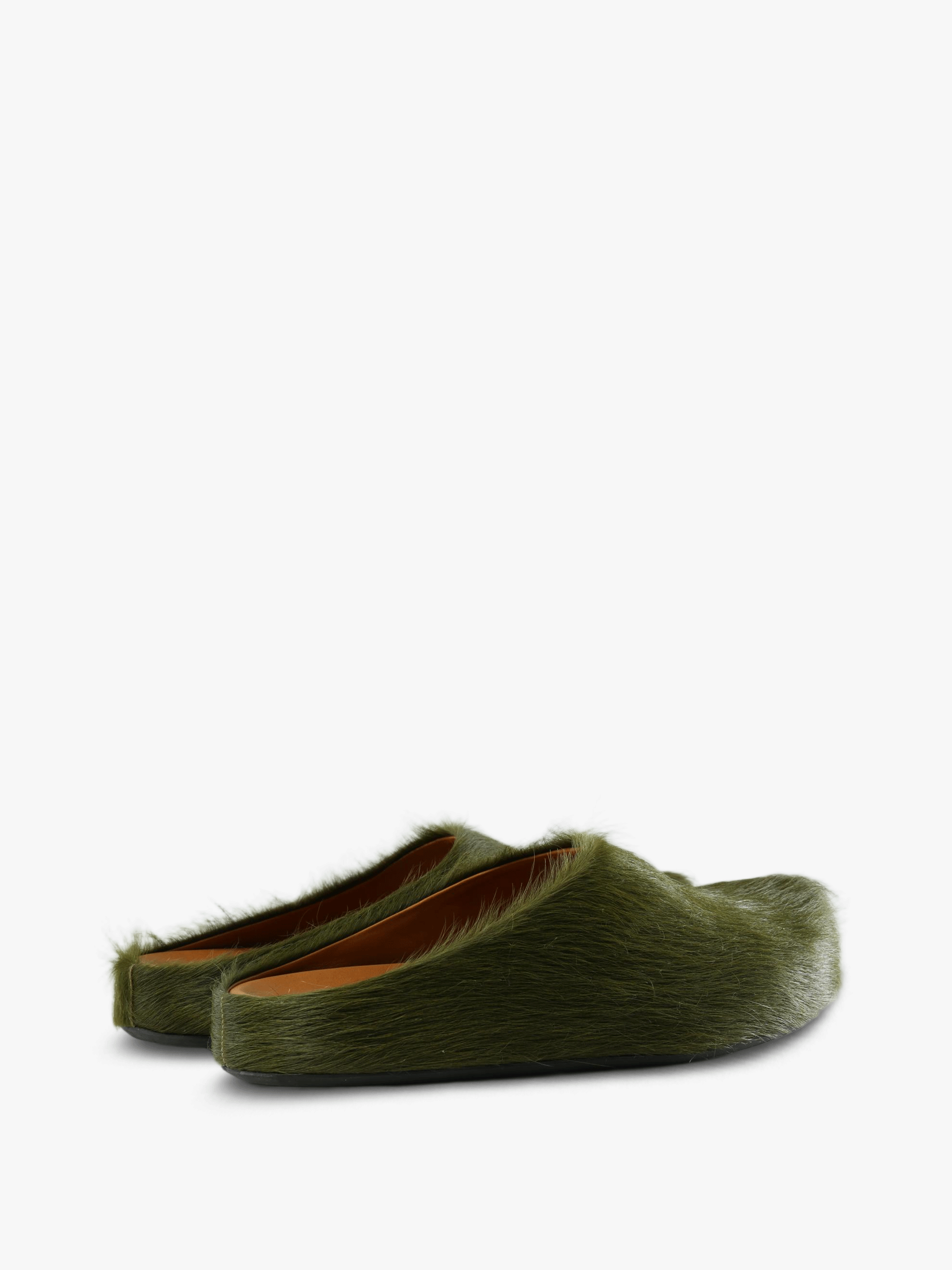 Green sandals, front view