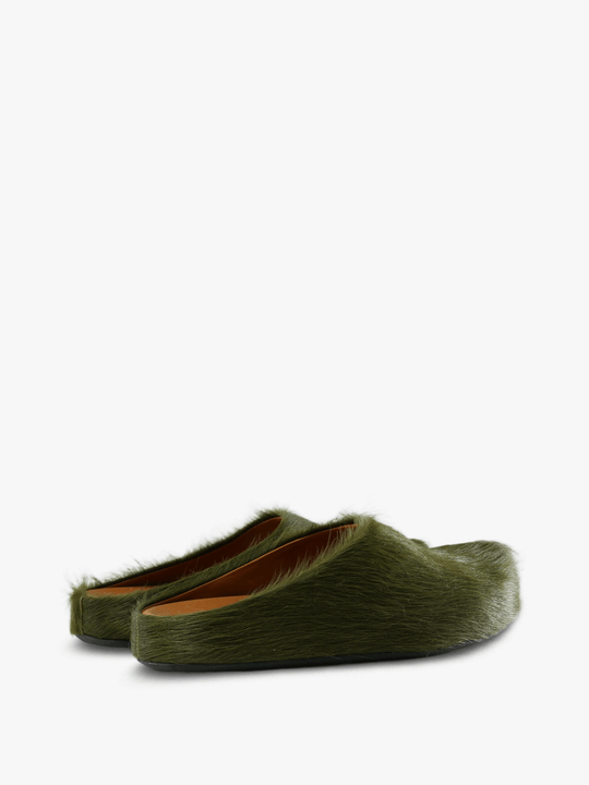 Green sandals, front view