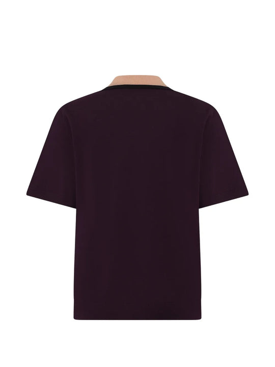 Purple t-shirts, back view