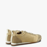 Tan shoes, back view