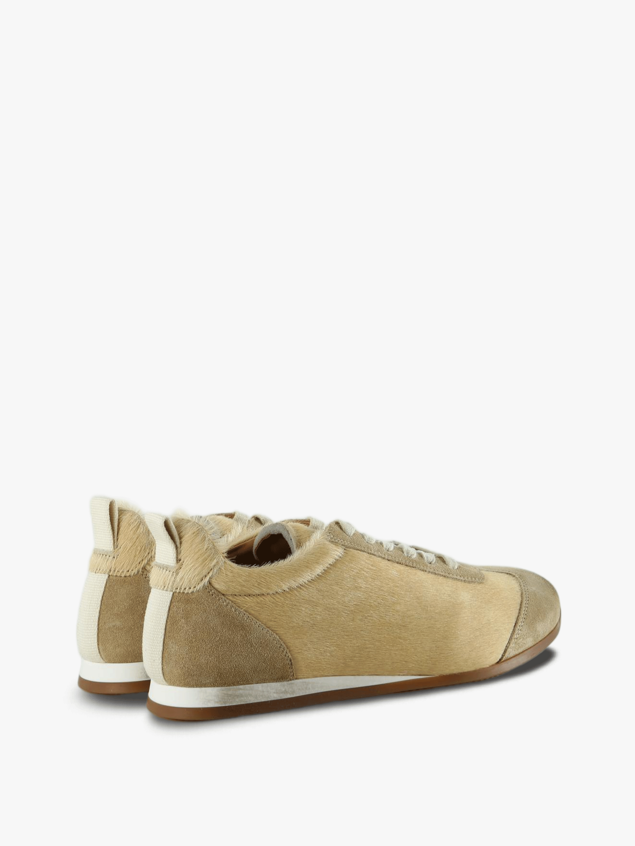 Tan shoes, back view