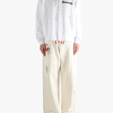 White hoodies, full body view