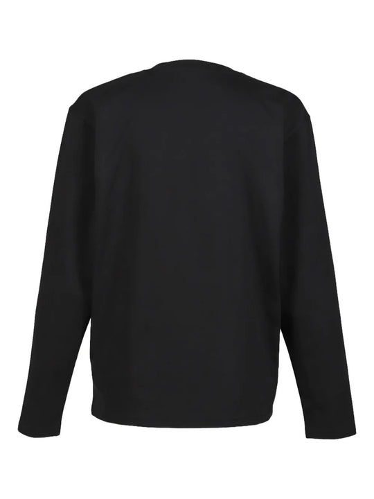 Black t-shirt, back view