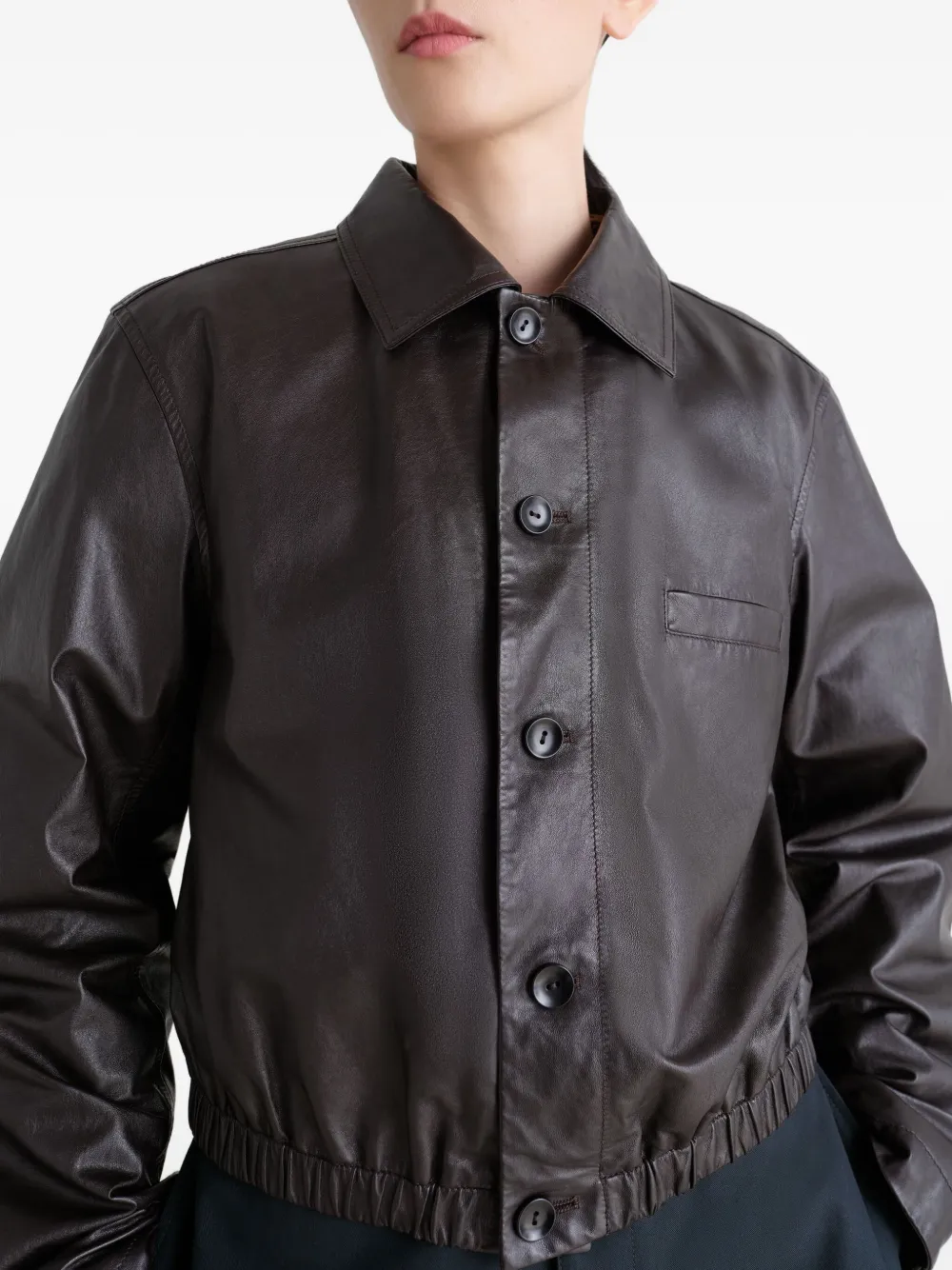 Close up of brown tops, showing texture of the viscose and cotton fabric