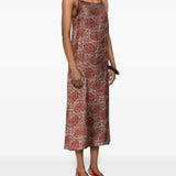 Red dresses, full body view