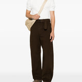 Brown pants, full body view
