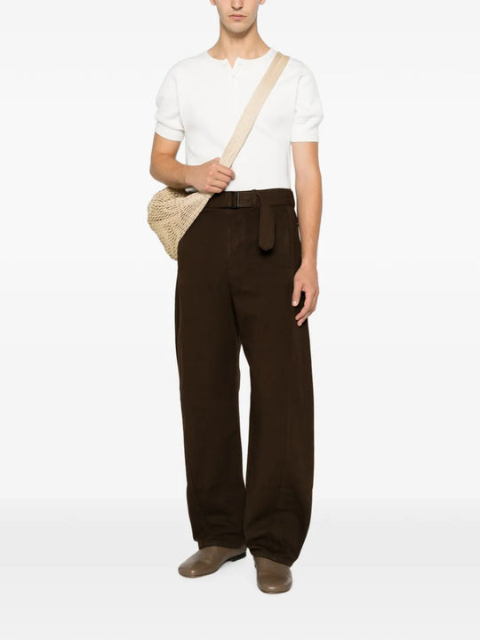 Brown pants, full body view