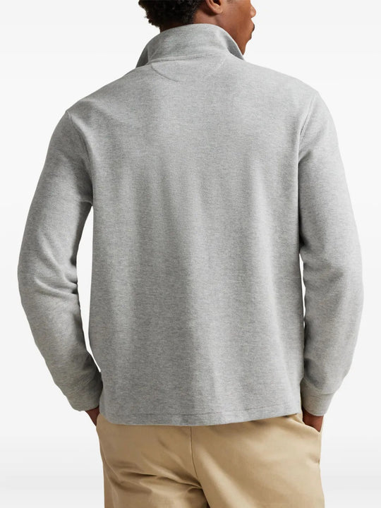 Grey knitwear, full body view