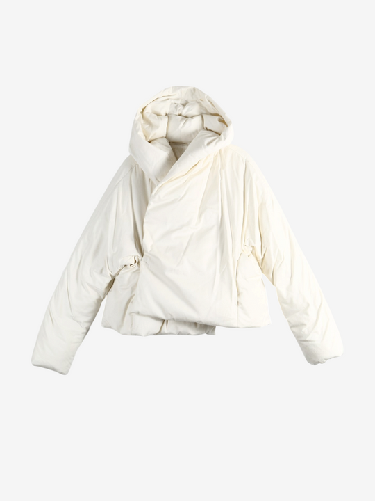 Tan jacket, front view