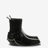 Black boots, front view